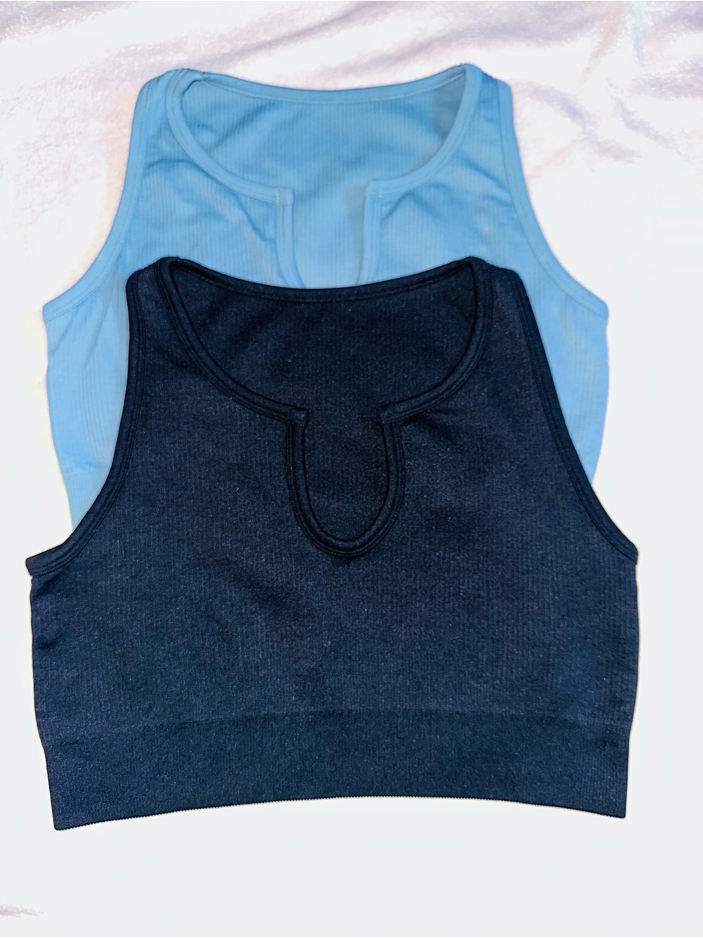 Women’s High Neck Shorts - Black and Light Blue